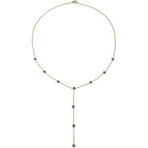 Necklace in Yellow Gold with Brilliant Emeralds